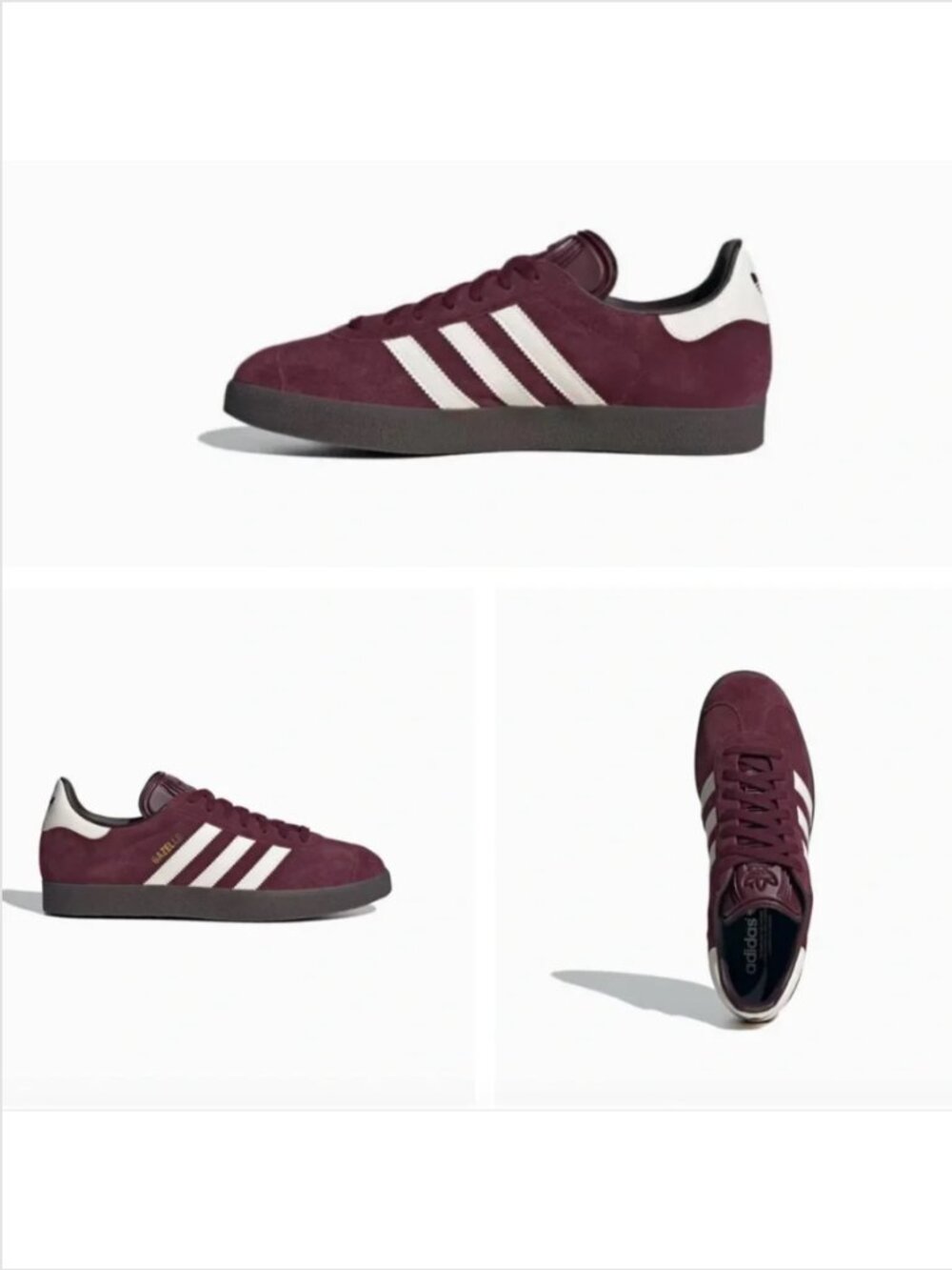 Adidas Maroon Gazelle Sneakers - Unisex - Size US Men's 9
